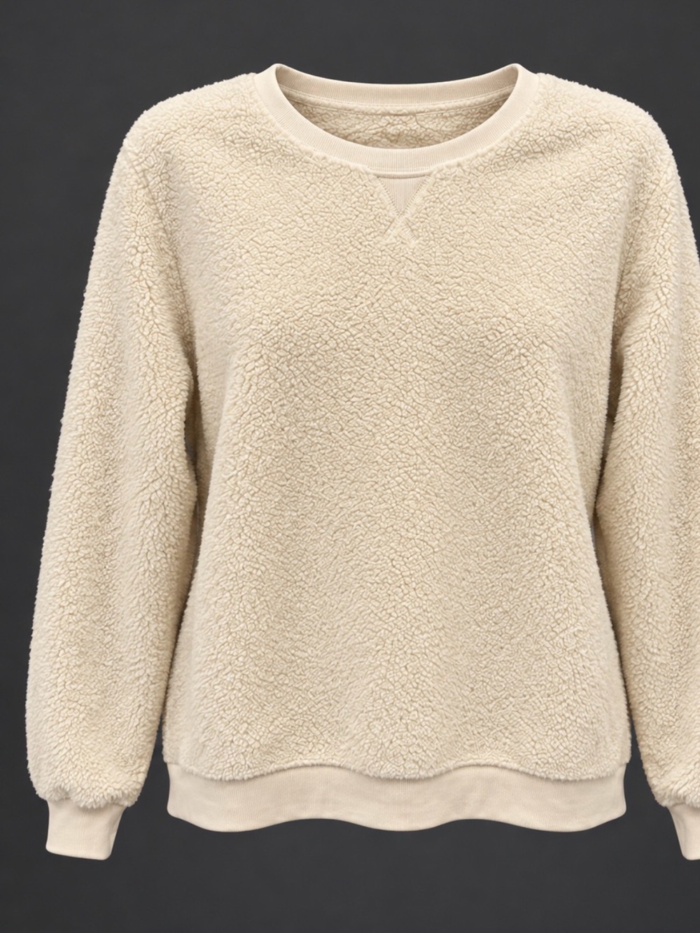 St. John’s Bay Cream Sherpa Pullover Size XL